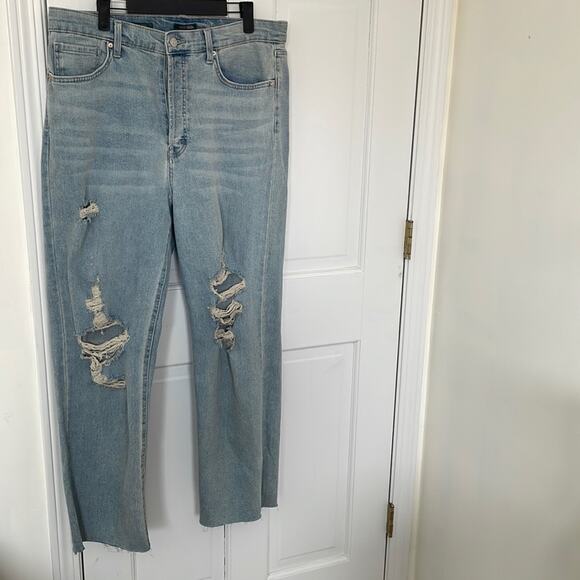 TARGET WILD FABLE Distressed Straight Leg Raw Edge Jeans Size 16 Long - Picture 1 of 8